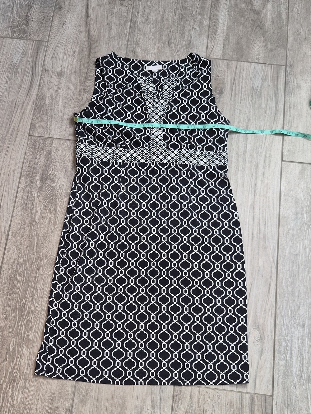 Charter Club Black & White Geometric Sheath Dress